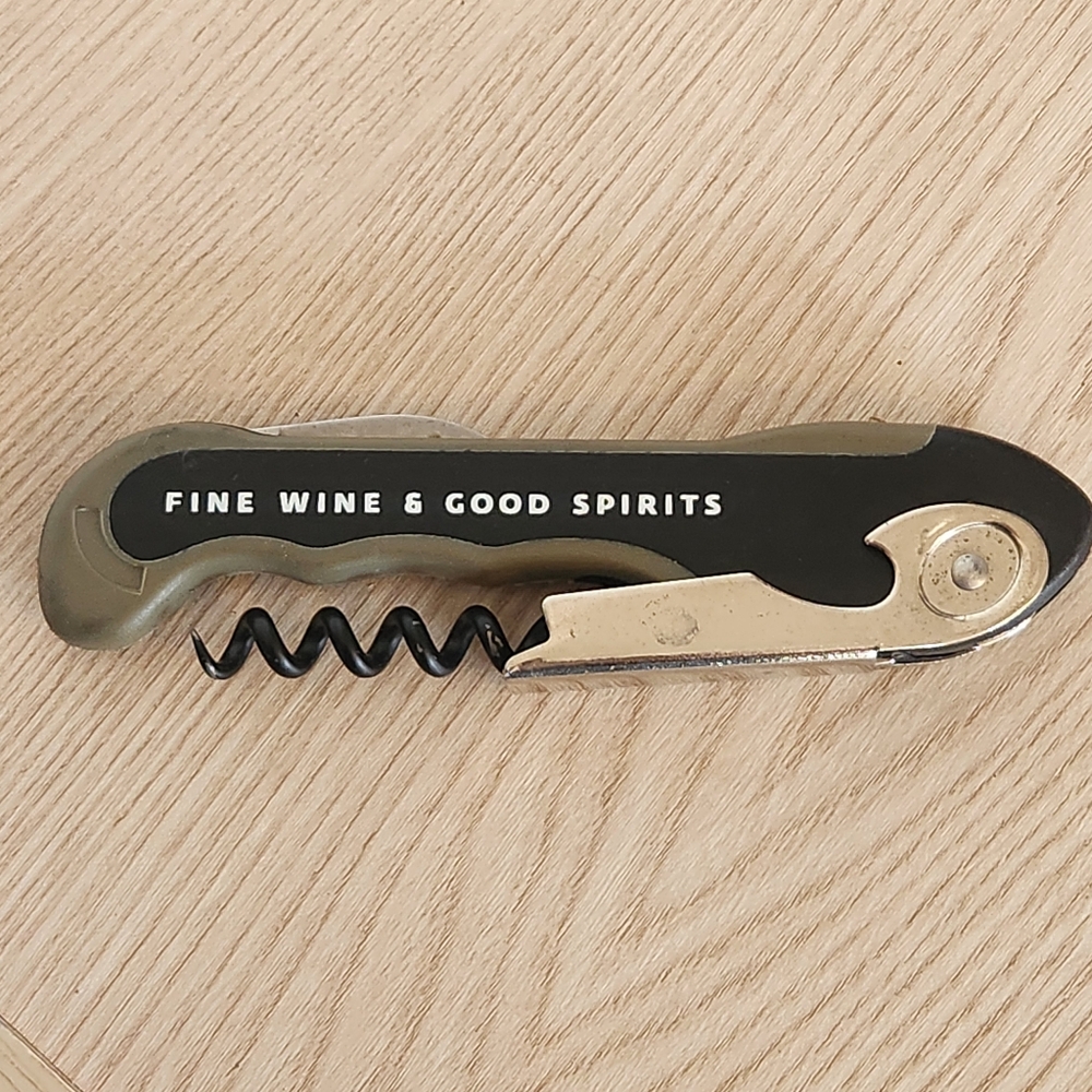 Fine Wine & Good Spirits 4 Function Corkscrew Bottle & Can Opener & Cheese Knife